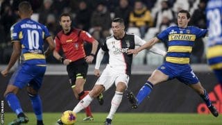 Cristiano Ronaldo scored for a seventh successive Serie A game