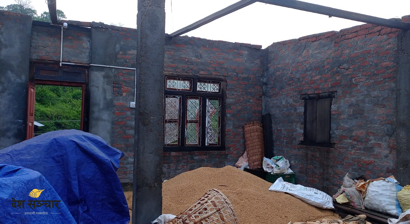 हावाहुरिले विनय त्रिवेणीमा २० भन्दा बढी घरमा क्षति