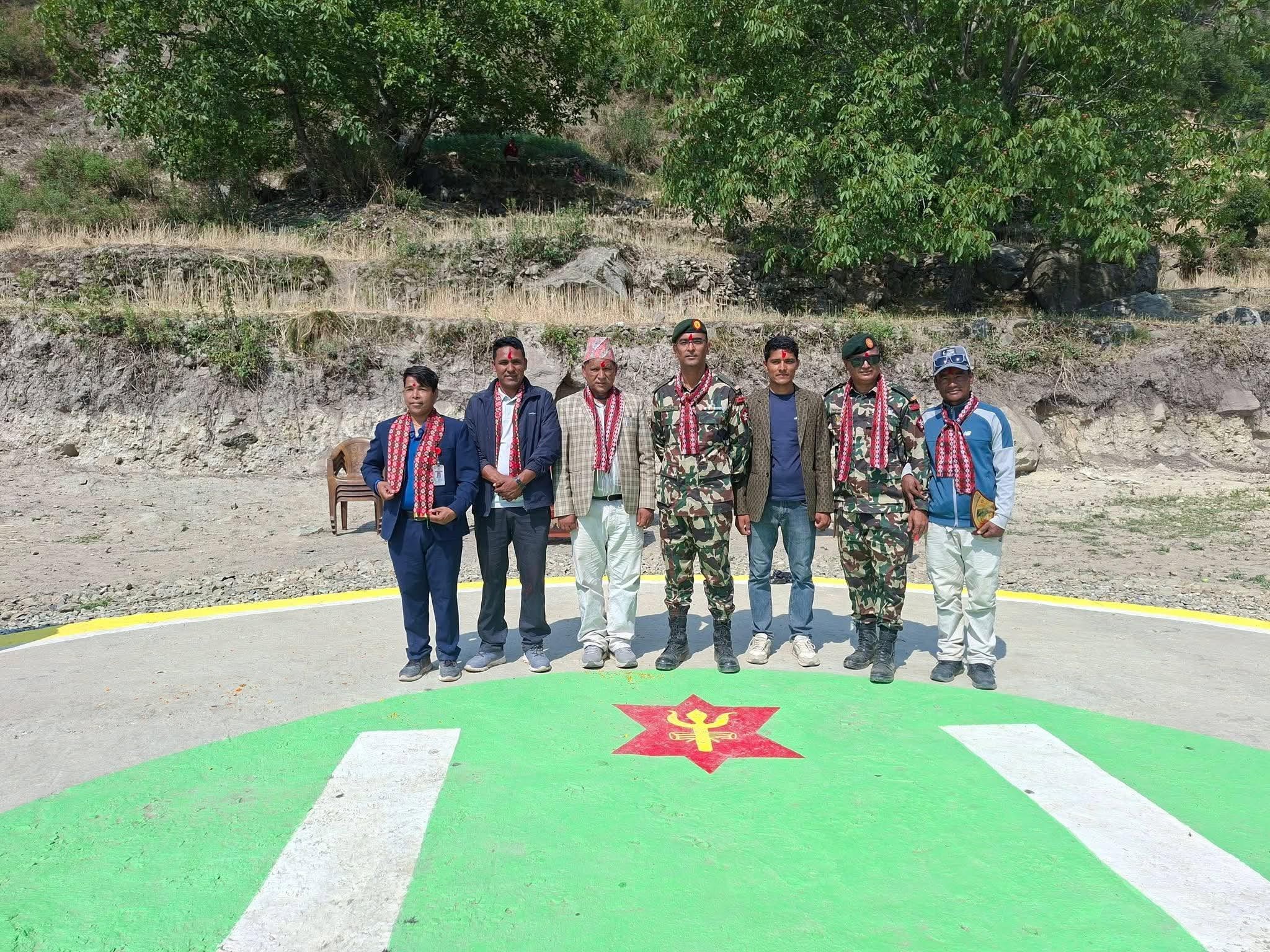 सेनाद्वारा निर्मित हेलिप्याड अदानचुली गाउँपालिकालाई हस्तान्तरण