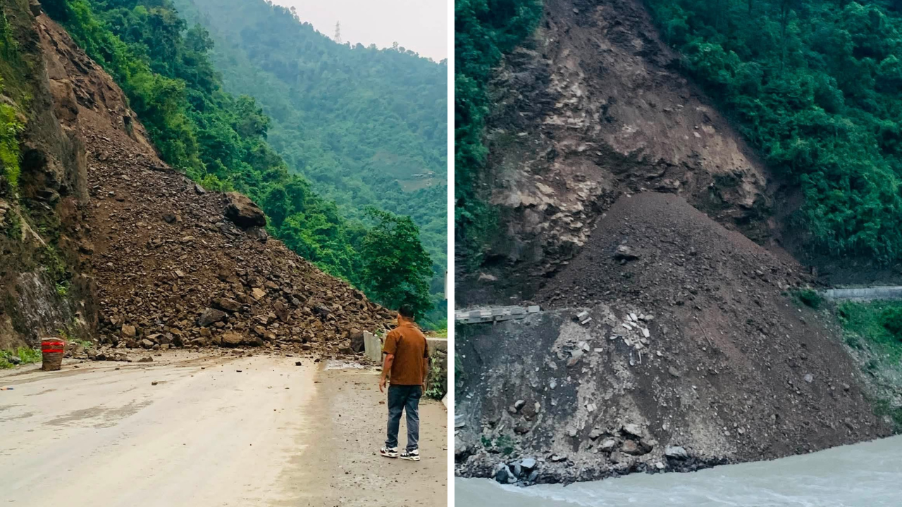 धादिङको जवाङखोलामा पहिरो, पृथ्वी राजमार्ग अवरुद्ध